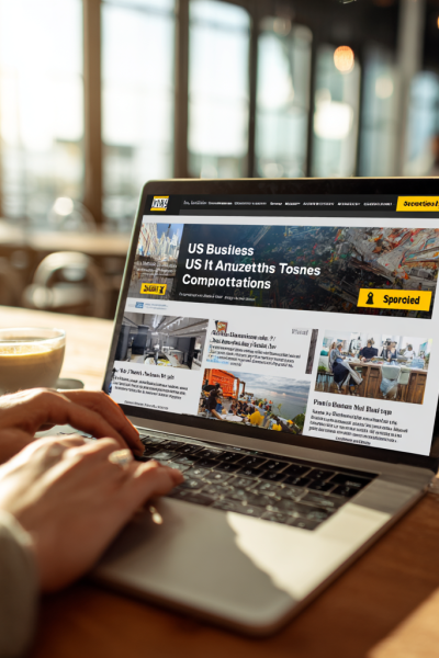 Site WordPress avec blog et actualités affiché sur ordinateur